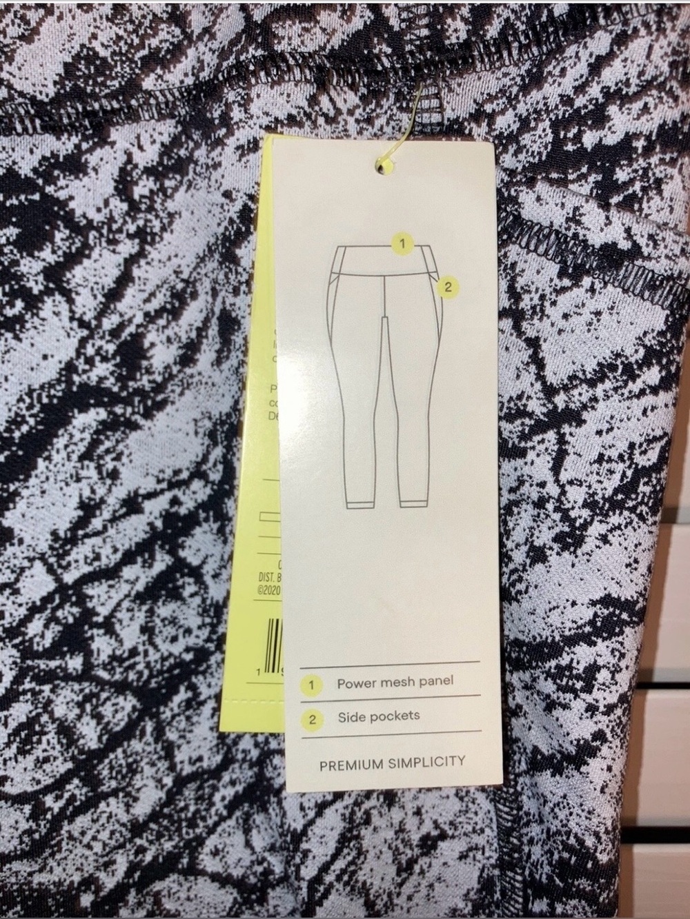 Womens Black & White High Waisted Marble Print Activewear Yoga Workout Leggings - Picture 4 of 7